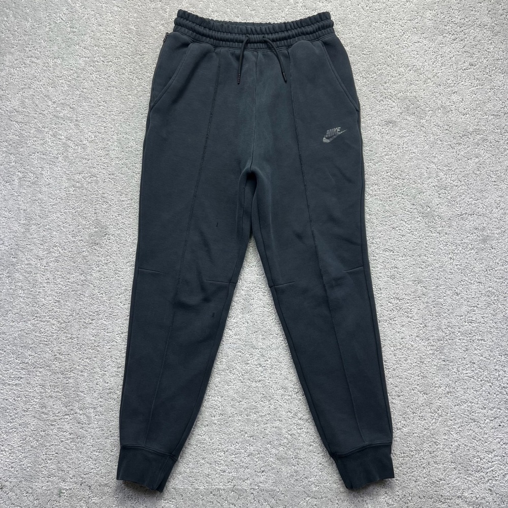Nike Sweatpants Boys L Black Sportswear Tech Fleece Joggers Distressed Grunge